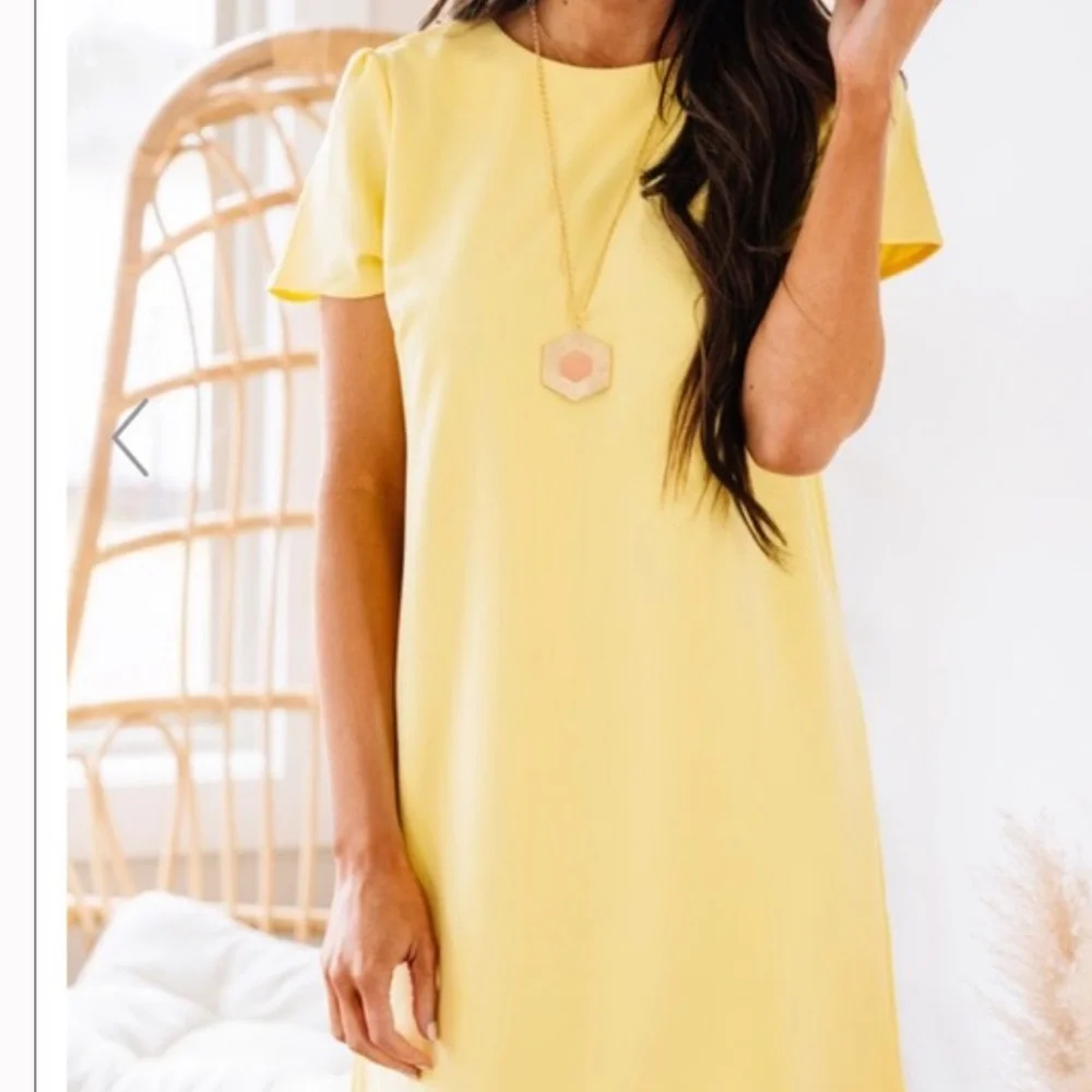 She + Sky Shift Yellow Dress - Picture 2 of 7
